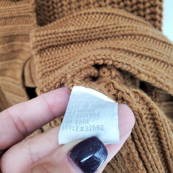 Soft Surroundings Womens PM Wool City Sweater Dress Brown Double Button Tunic - Picture 7 of 11